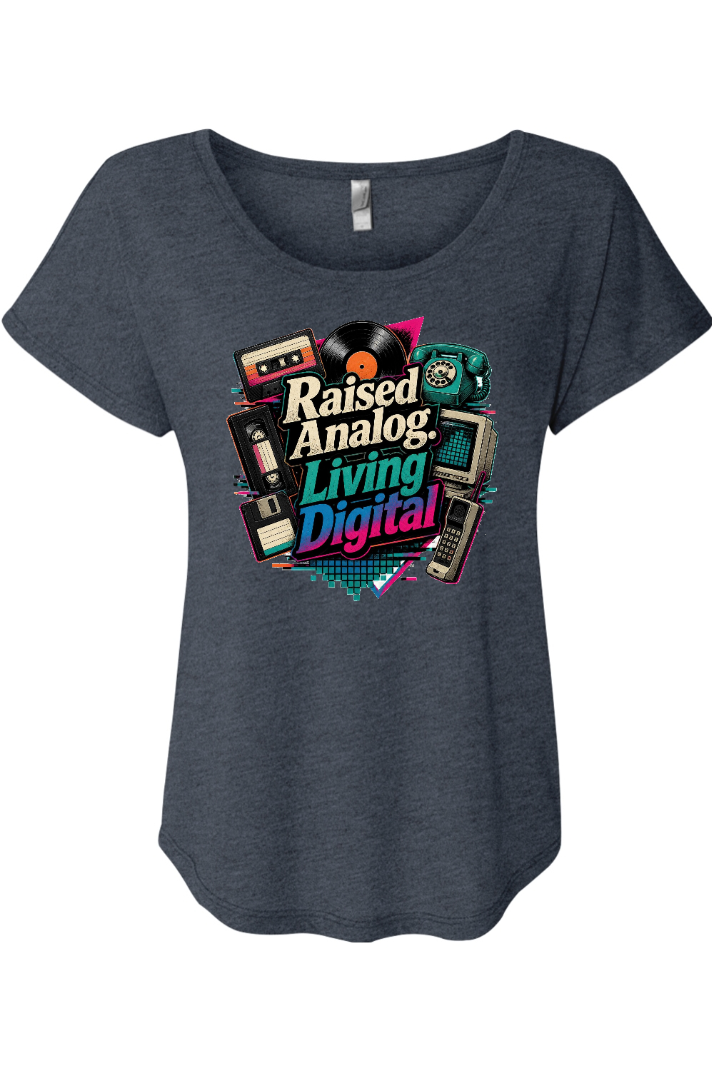 Raised Analog. Living Digital Women's Triblend Dolman Tee