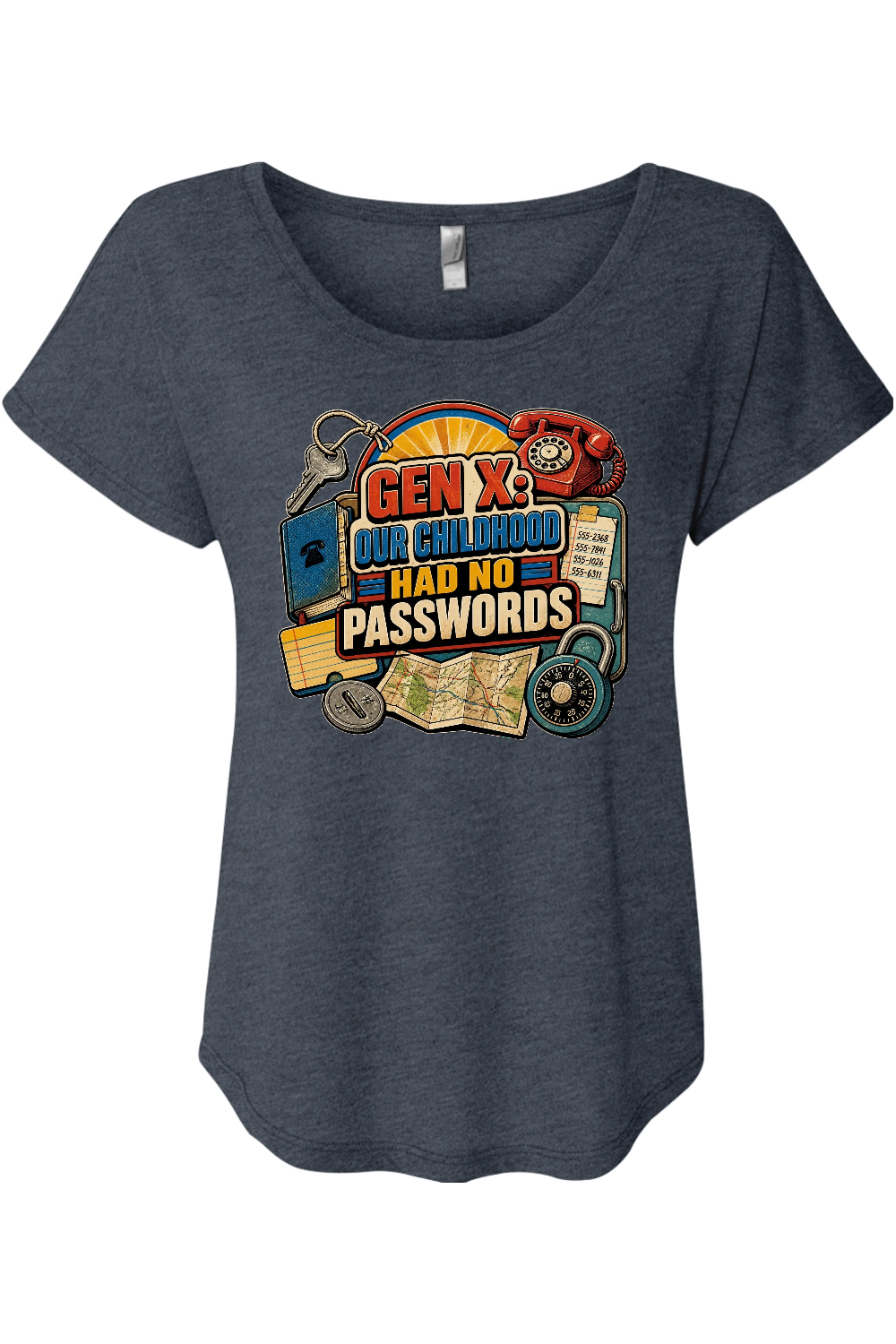 GEN X OUR CHILDHOOD HAD NO PASSWORDS Women's Triblend Dolman Tee