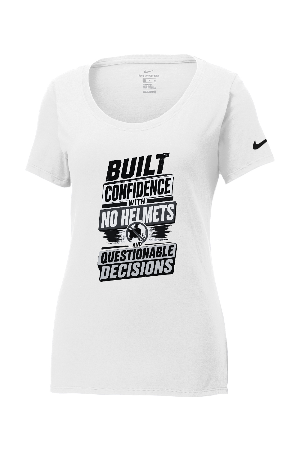 Nike Ladies Core Cotton Scoop Neck Tee: Built Confidence With No Helmets And Questionable Decisions