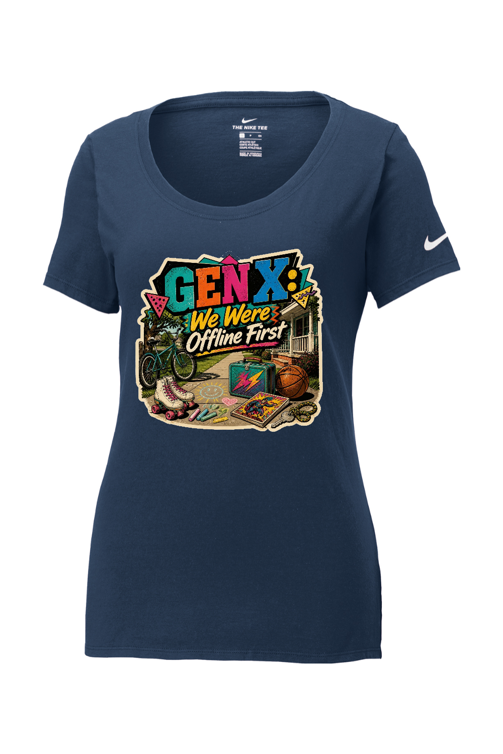 Nike Ladies Core Cotton Scoop Neck Tee: GEN X We Were Offline First