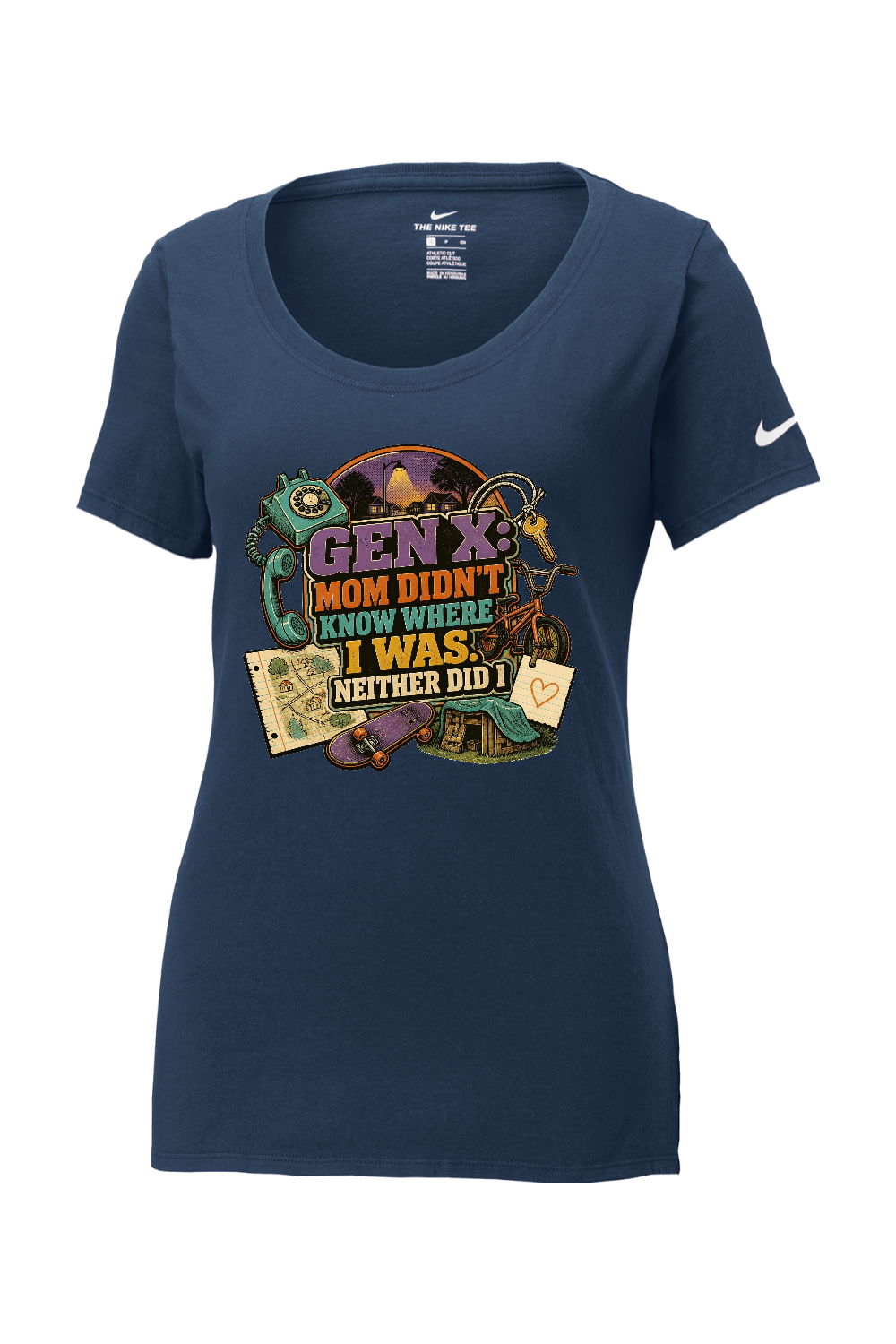 Nike Ladies Core Cotton Scoop Neck Tee: GEN X Mom Didn't Know Where I was. Neither Did I