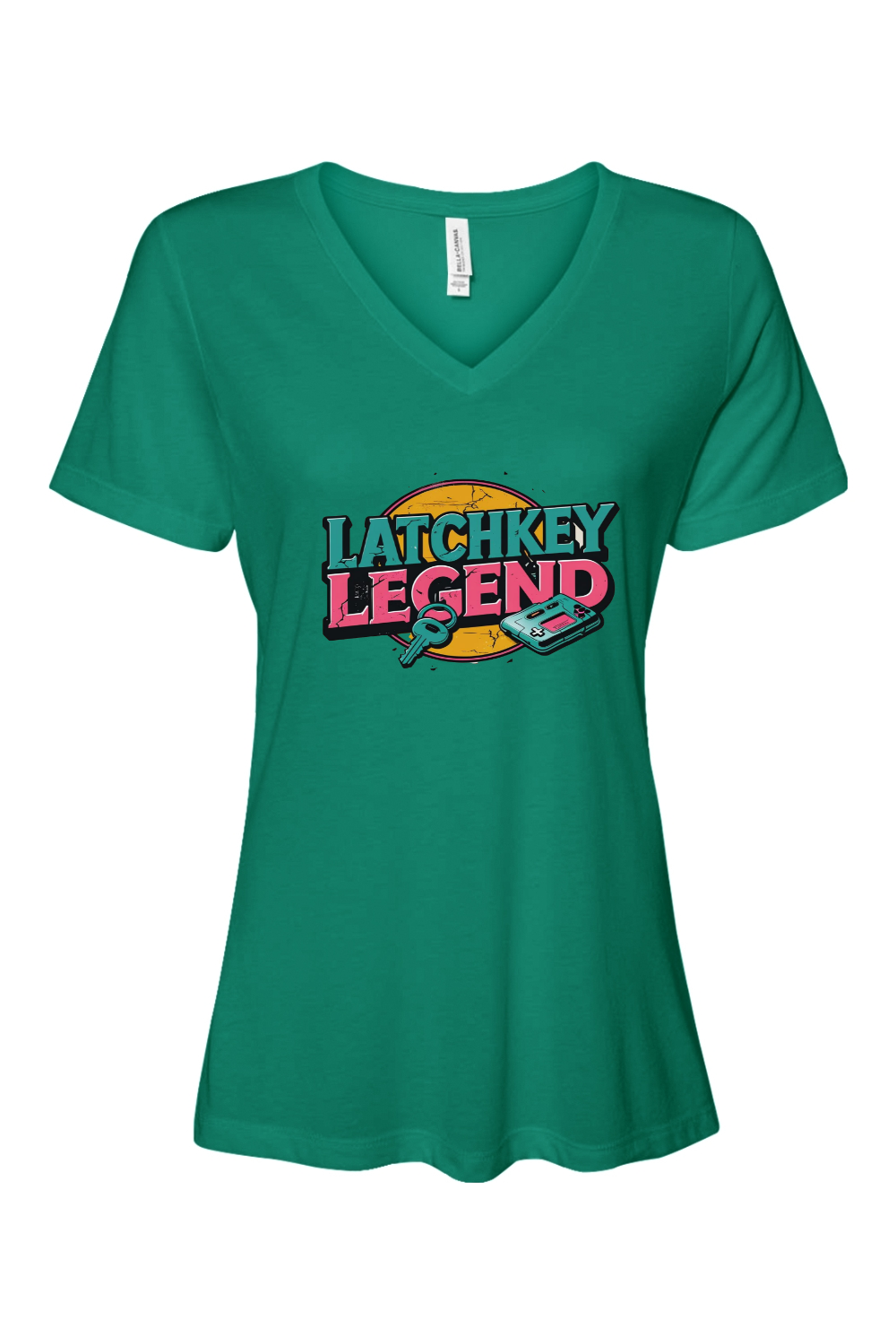Relaxed Fit Women's V-Neck T-Shirt - Latchkey Legend