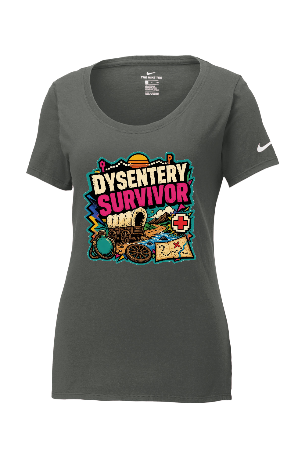 Nike Ladies Core Cotton Scoop Neck Tee: Dysentery Survivor