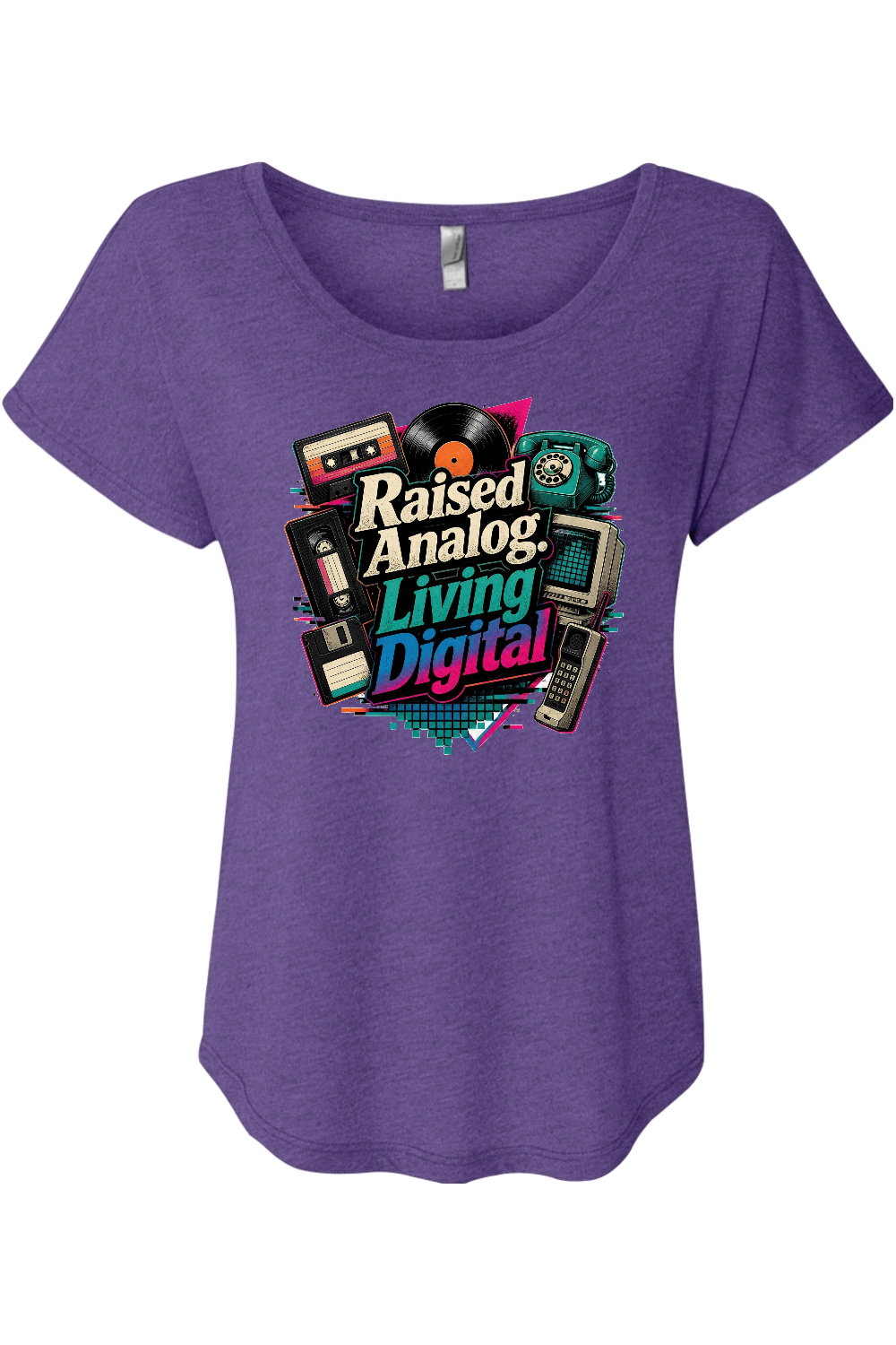 Raised Analog. Living Digital Women's Triblend Dolman Tee