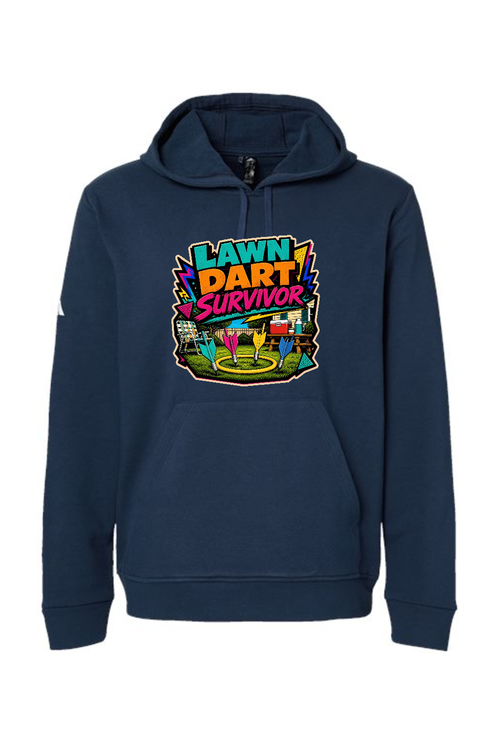 Adidas Fleece Hooded Sweatshirt: LAWN DART SURVIVOR