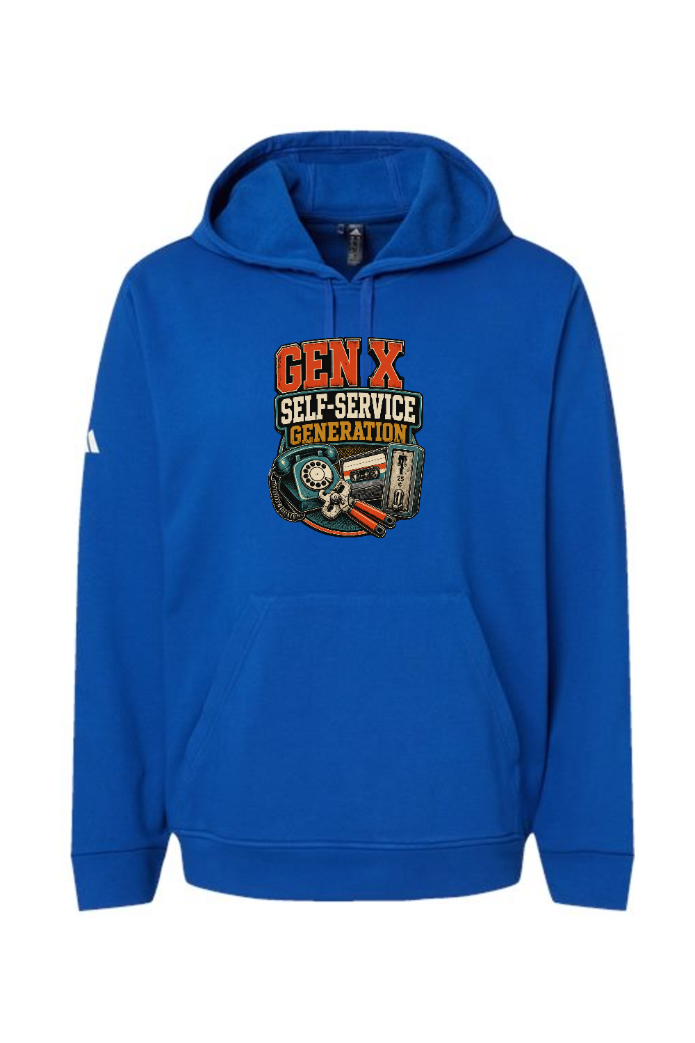 Adidas Fleece Hooded Sweatshirt: GEN X Self Service Generation