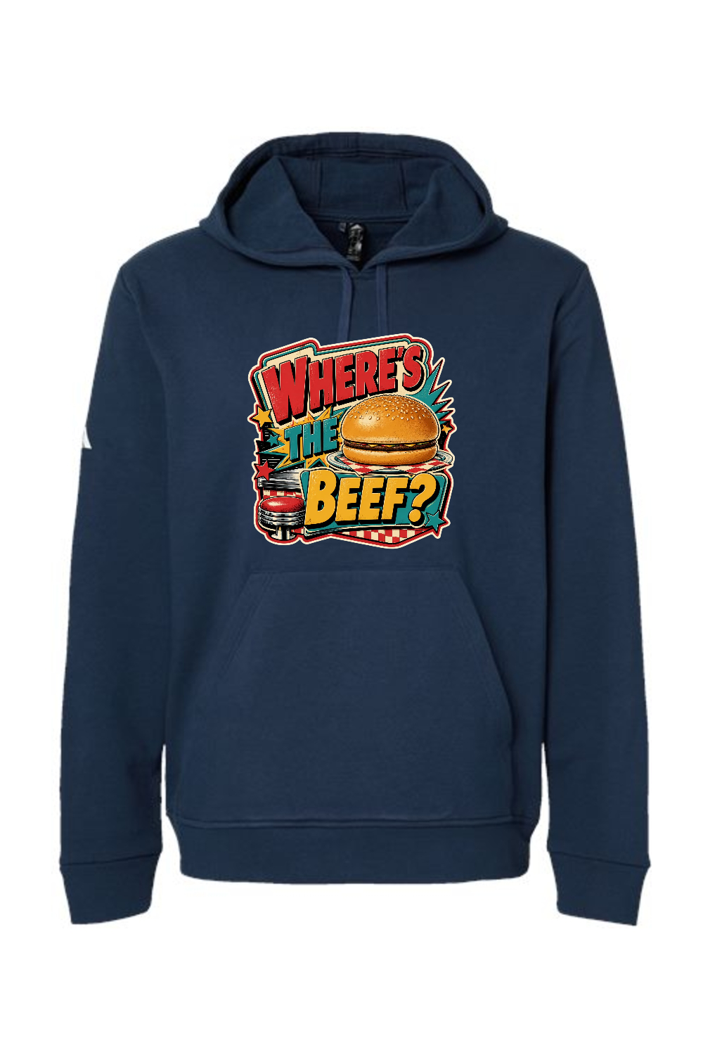 Adidas Fleece Hooded Sweatshirt: WHERE’S THE BEEF
