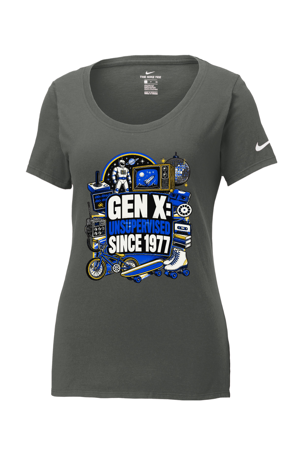 Nike Ladies Core Cotton Scoop Neck Tee: GEN X UNSUPERVISED SINCE 1977