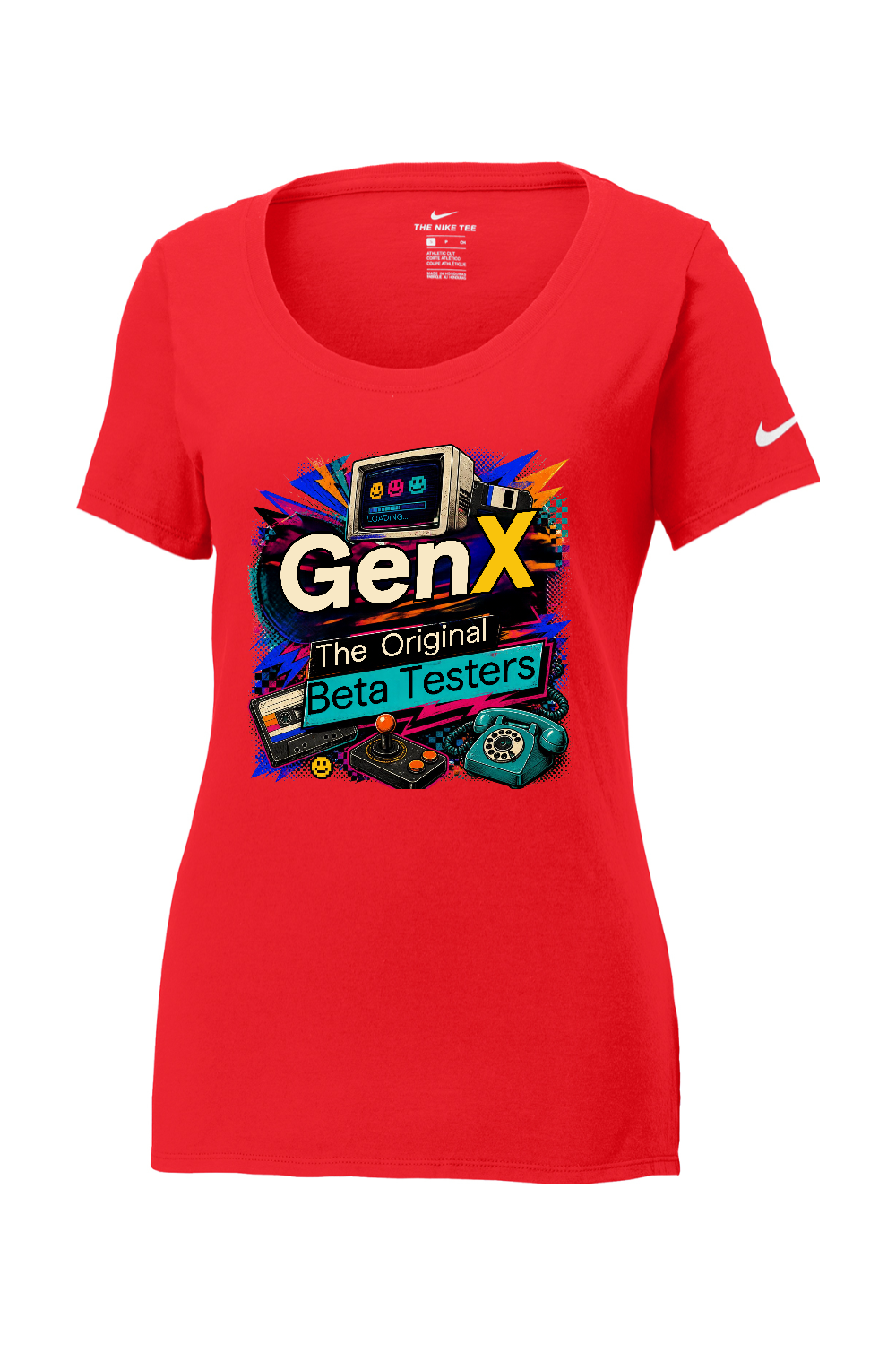 Nike Ladies Core Cotton Scoop Neck Tee: Gen X The Original Beta Testers
