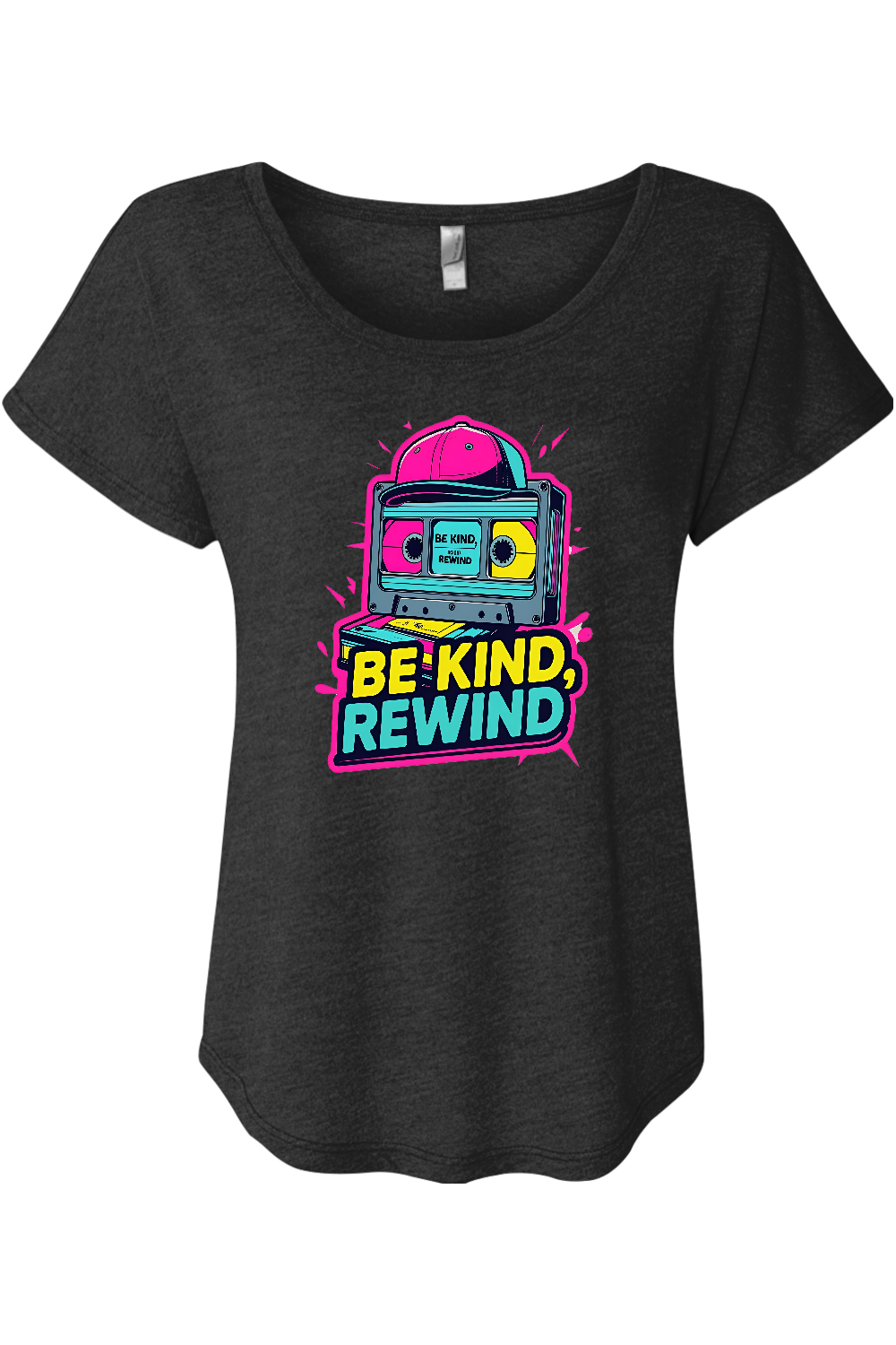 Be Kind Rewind Women's Triblend Dolman Tee