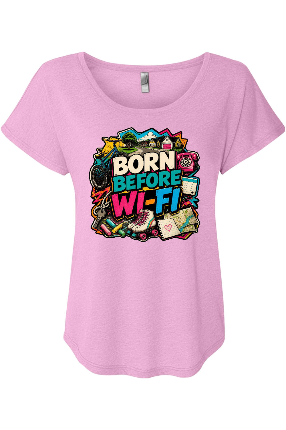 BORN BEFORE WI-FI Women's Triblend Dolman Tee