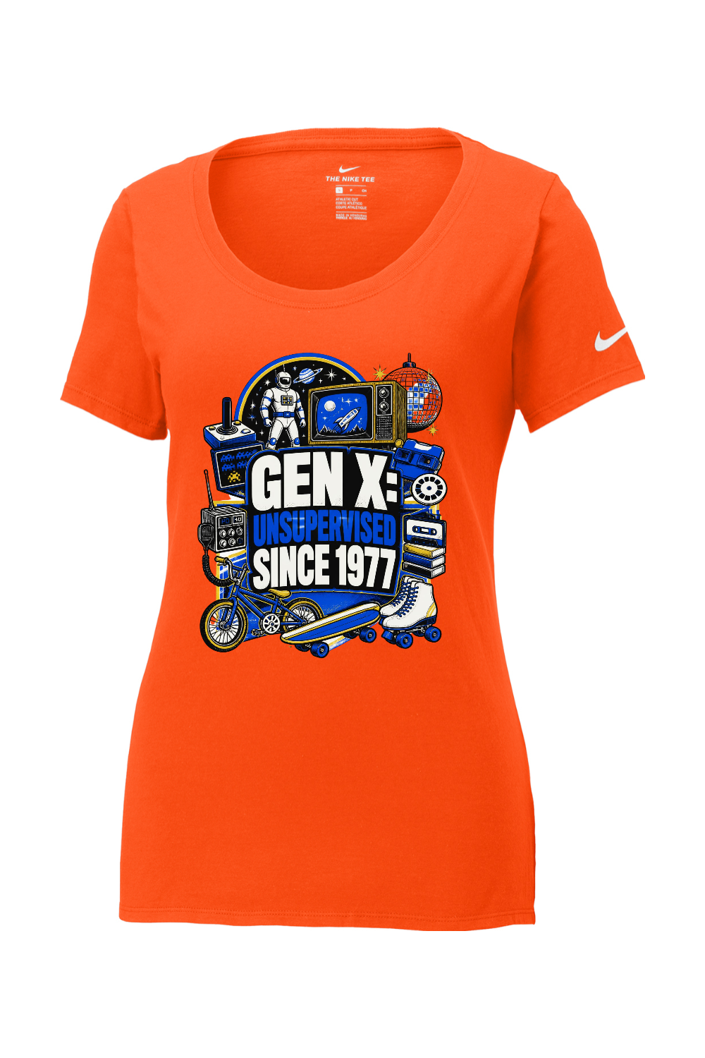 Nike Ladies Core Cotton Scoop Neck Tee: GEN X UNSUPERVISED SINCE 1977