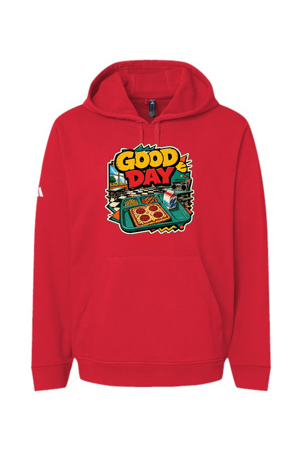 Adidas Fleece Hooded Sweatshirt: GOOD DAY
