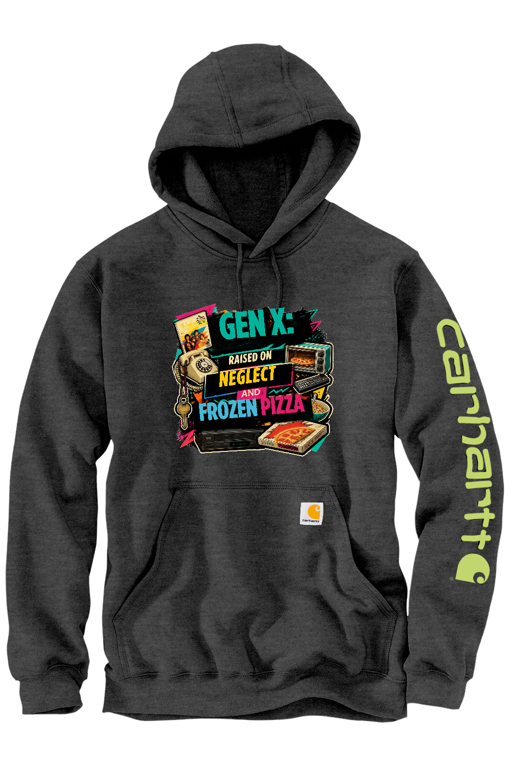 Carhartt Midweight Hooded Sweatshirt: GEN X Raised on neglect and frozen pizza