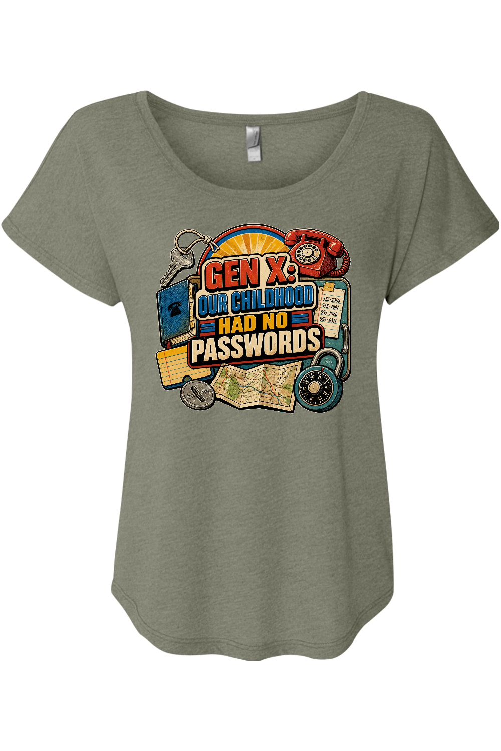 GEN X OUR CHILDHOOD HAD NO PASSWORDS Women's Triblend Dolman Tee