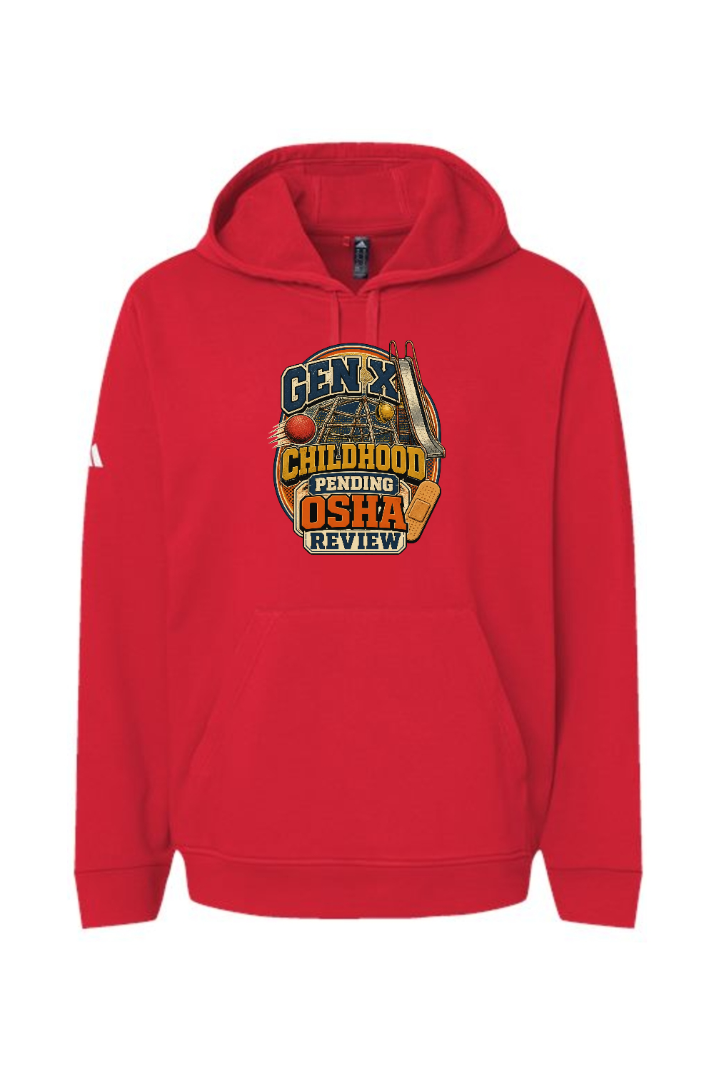Adidas Fleece Hooded Sweatshirt: GEN X Childhood Pending OSHA Review