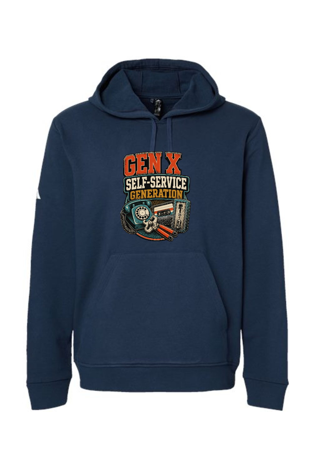 Adidas Fleece Hooded Sweatshirt: GEN X Self Service Generation