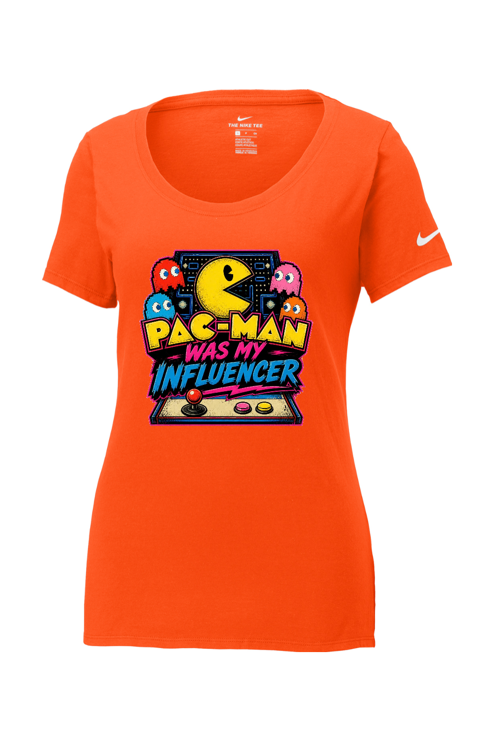 Nike Ladies Core Cotton Scoop Neck Tee: Pac-Man Was My Influencer