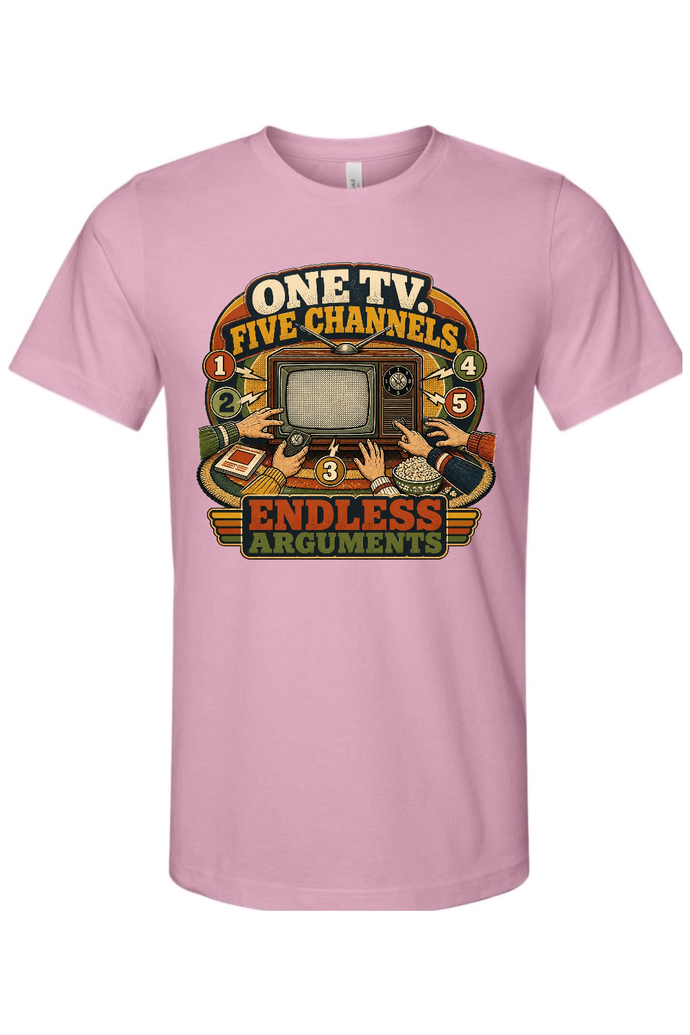 ONE TV. FIVE CHANNELS. ENDLESS ARGUMENTS Gen X Edition Tee