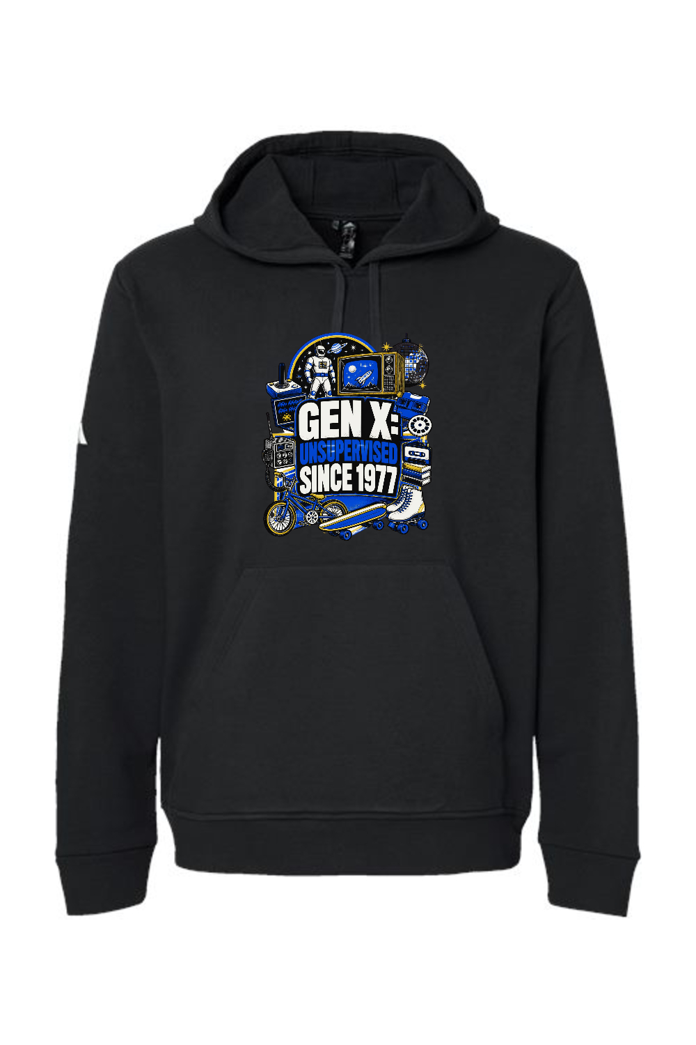 Adidas Fleece Hooded Sweatshirt: GEN X UNSUPERVISED SINCE 1977