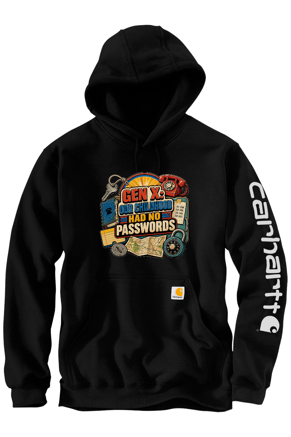 Carhartt Midweight Hooded Sweatshirt: GEN X Our Childhood Had No Passwords