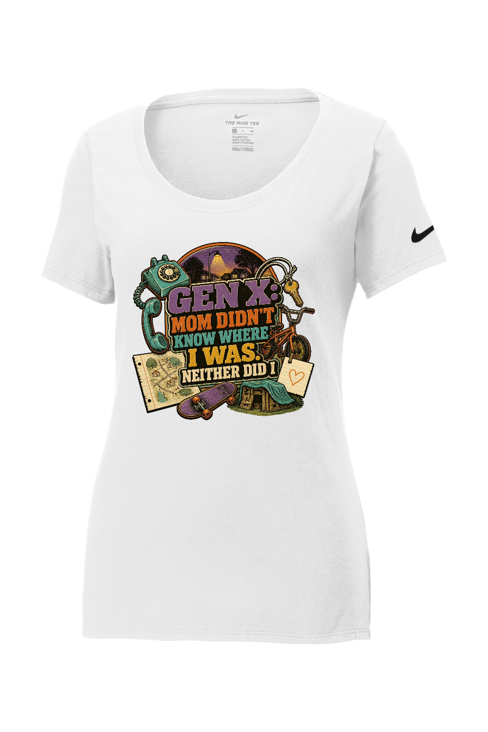 Nike Ladies Core Cotton Scoop Neck Tee: GEN X Mom Didn't Know Where I was. Neither Did I