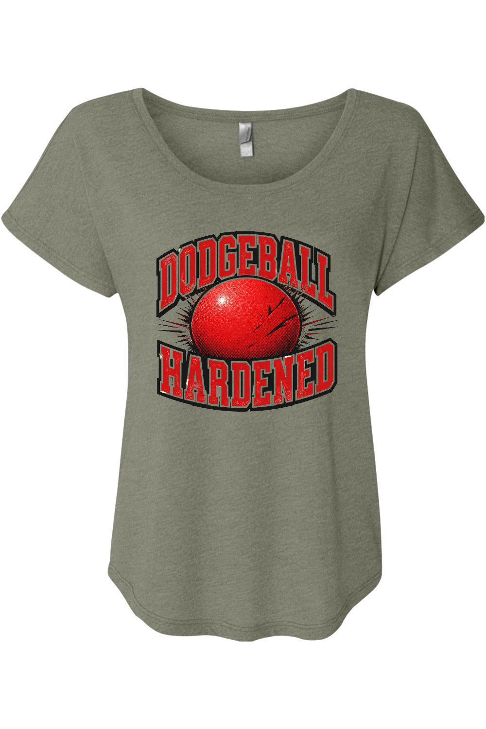 DODGEBALL HARDENED Women's Triblend Dolman Tee