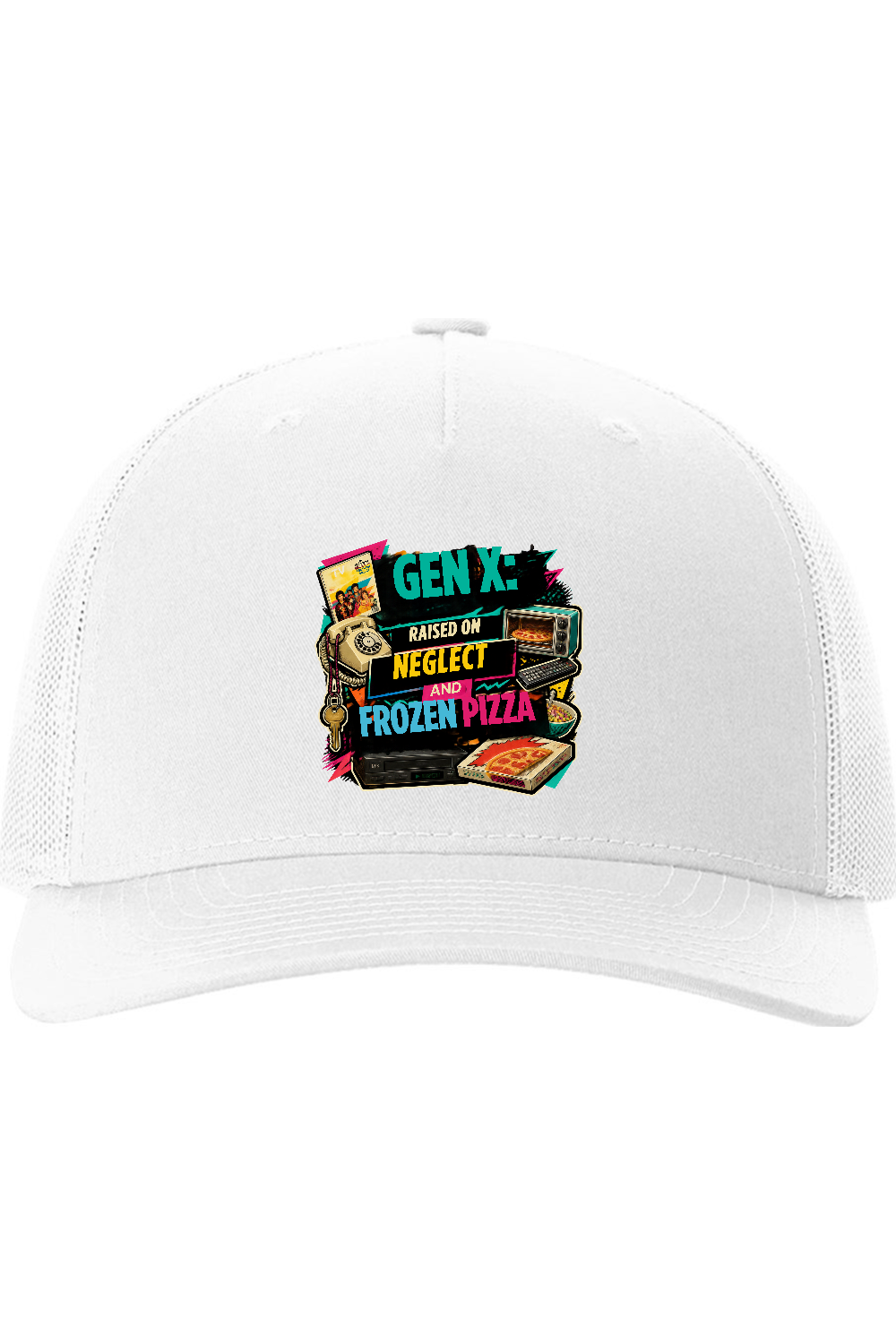 Richardson Trucker Cap: GEN X Raised on neglect and frozen pizza