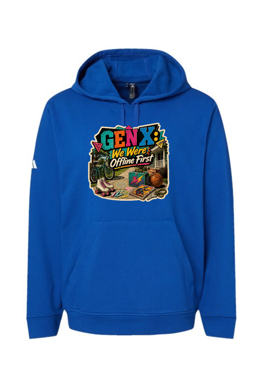 Adidas Fleece Hooded Sweatshirt: GEN X We Were Offline First