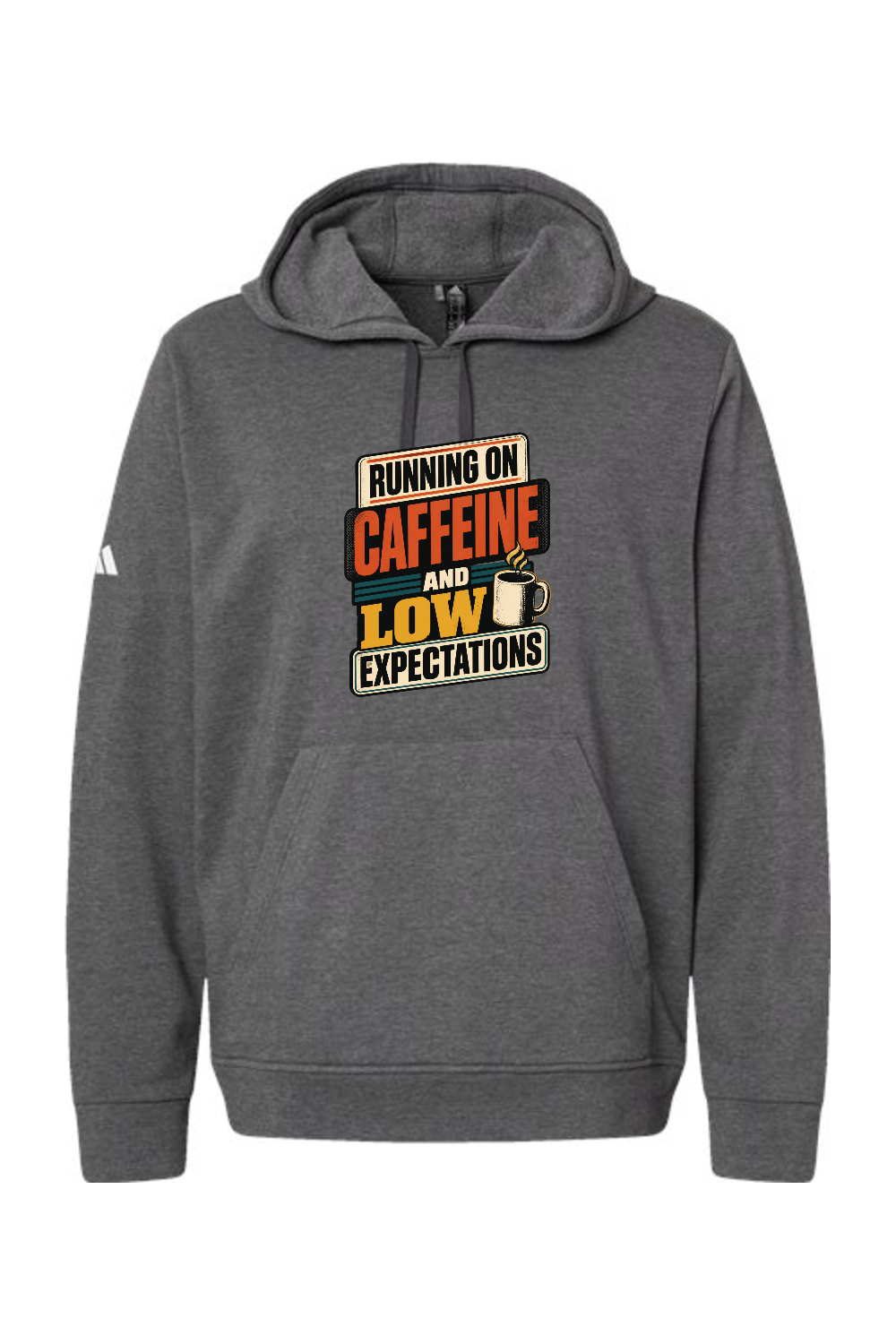 Adidas Fleece Hooded Sweatshirt: Running on caffeine and low expectations