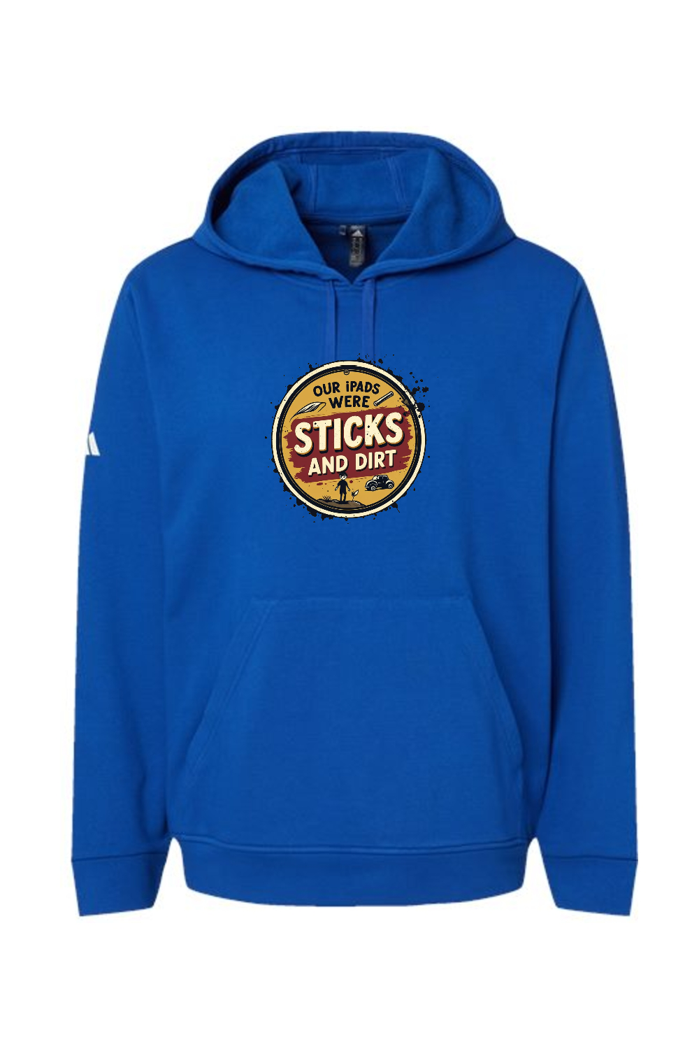 Adidas Fleece Hooded Sweatshirt: Sticks and Dirt