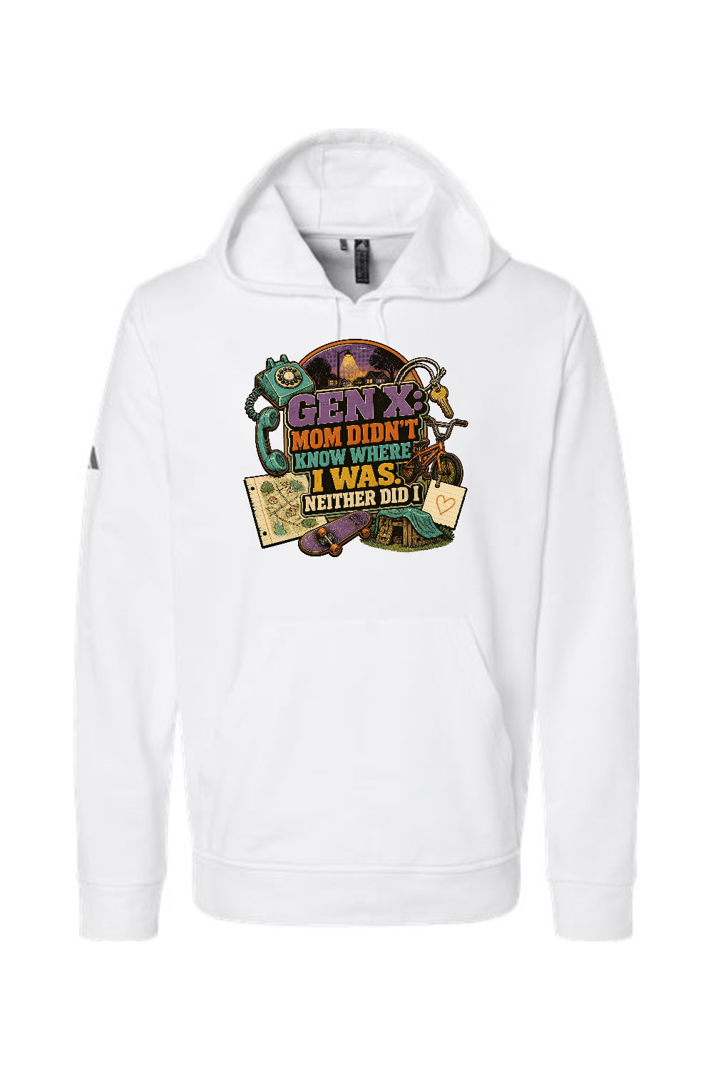Adidas Fleece Hooded Sweatshirt: GEN X Mom Didn't Know Where I was. Neither Did I