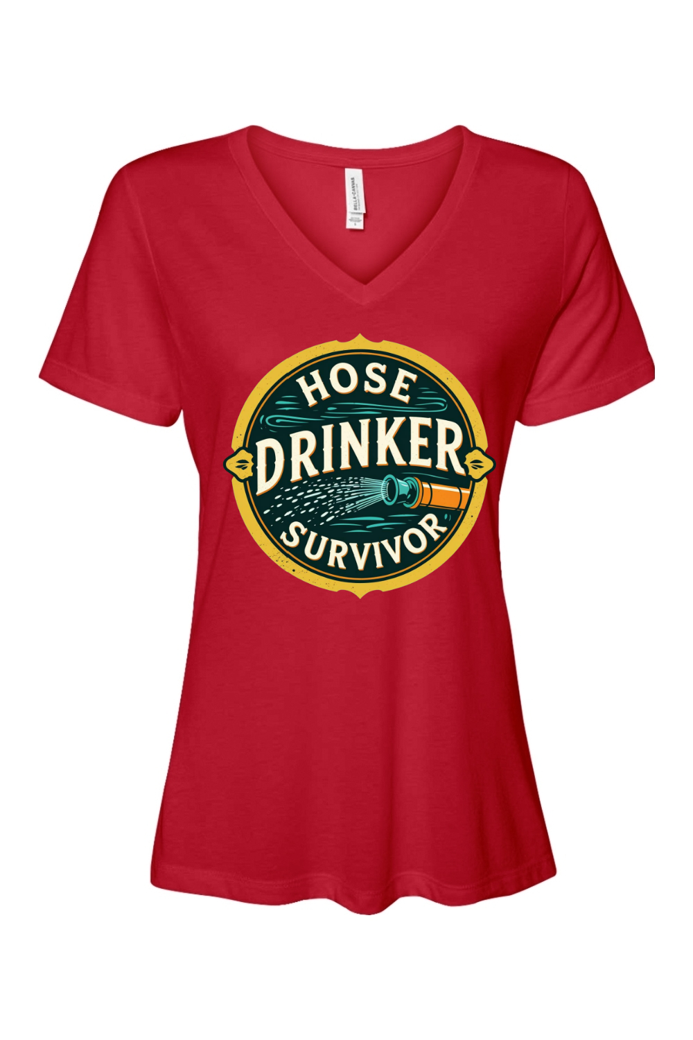 Relaxed Fit Women's V-Neck T-Shirt - Hose Drinker Survivor