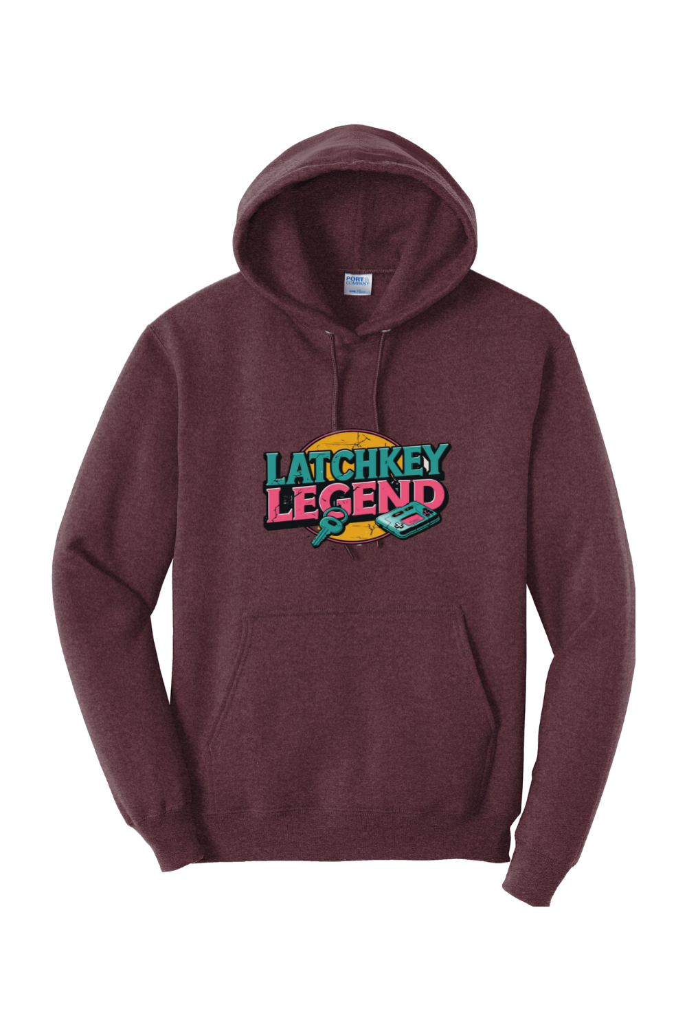Fleece Pullover Hoodie - Vintage Wordmark Logo for Latchkey Legend