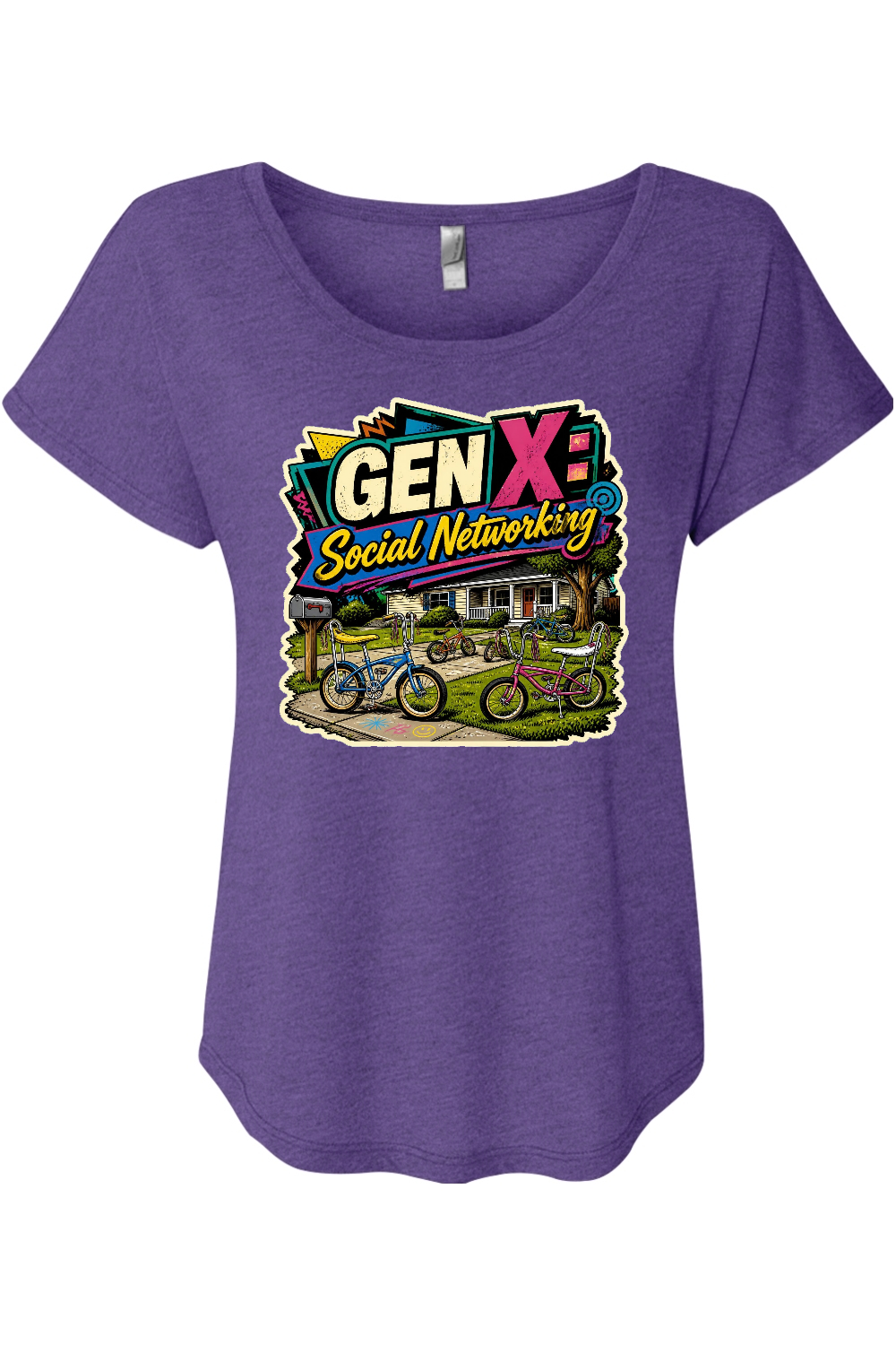 GEN X Social Networking Women's Triblend Dolman Tee