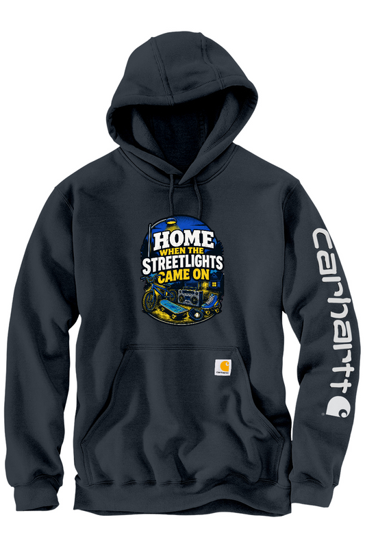 Carhartt Midweight Hooded Sweatshirt: Home When The Streetlights Came On