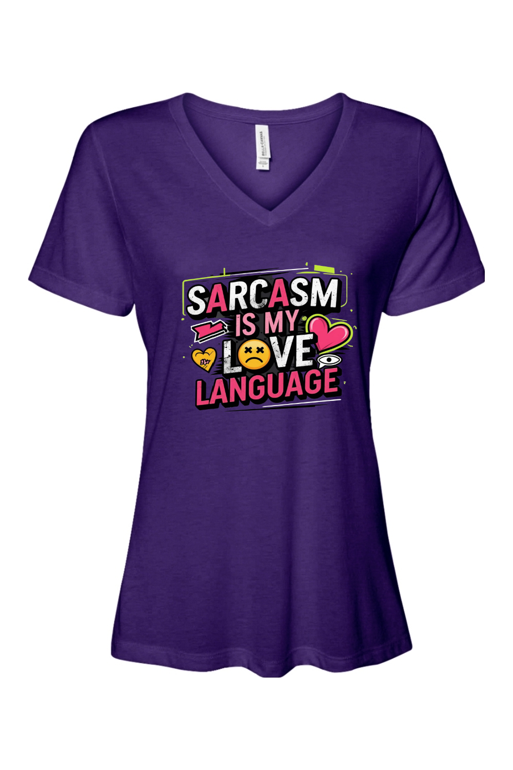 Relaxed Fit Women's V-Neck T-Shirt - Sarcasm Love Language