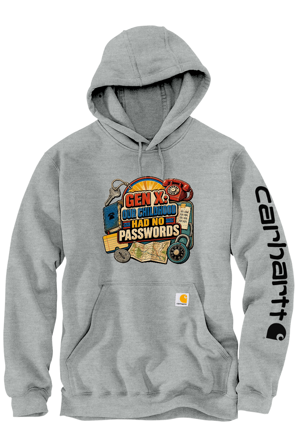 Carhartt Midweight Hooded Sweatshirt: GEN X Our Childhood Had No Passwords