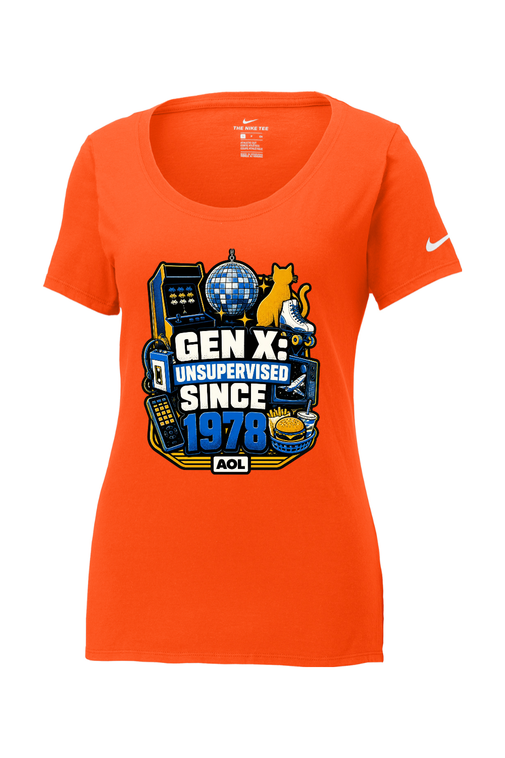 Nike Ladies Core Cotton Scoop Neck Tee: GEN X UNSUPERVISED SINCE 1978