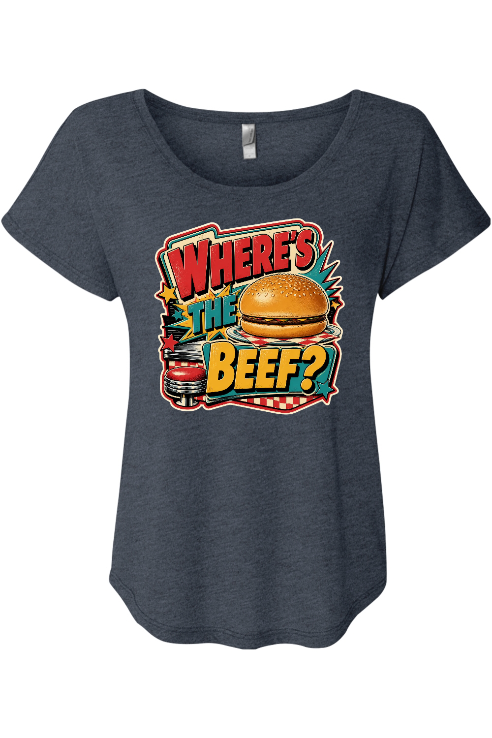 WHERE’S THE BEEF Women's Triblend Dolman Tee
