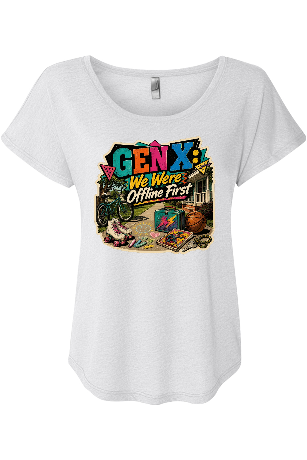 GEN X We Were Offline First Women's Triblend Dolman Tee
