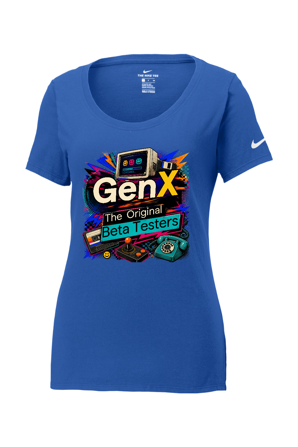 Nike Ladies Core Cotton Scoop Neck Tee: Gen X The Original Beta Testers