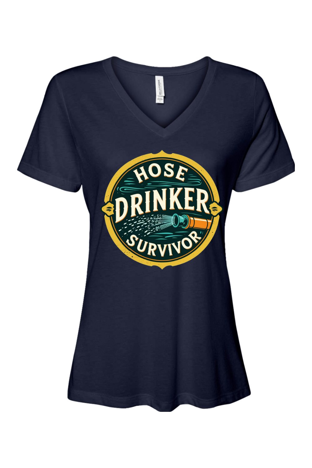 Relaxed Fit Women's V-Neck T-Shirt - Hose Drinker Survivor