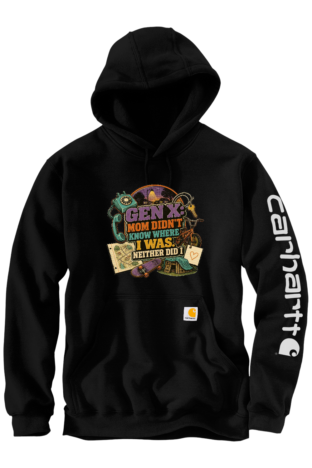 Carhartt Midweight Hooded Sweatshirt: GEN X Mom Didn't Know Where I was. Neither Did I