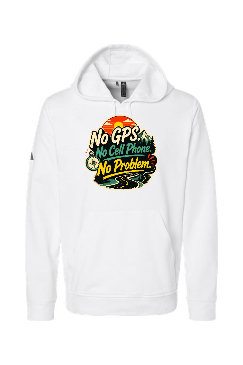 Adidas Fleece Hooded Sweatshirt: No GPS No Cell Phone No Problem