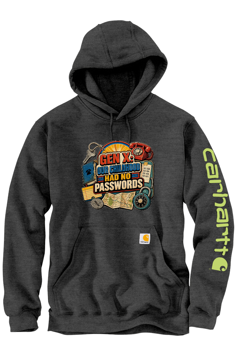 Carhartt Midweight Hooded Sweatshirt: GEN X Our Childhood Had No Passwords