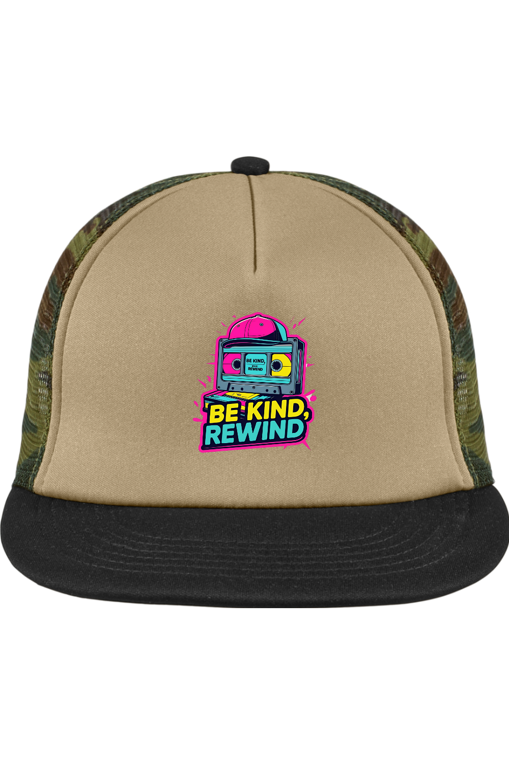Trucker Style Snapback Cap with Be Kind Rewind