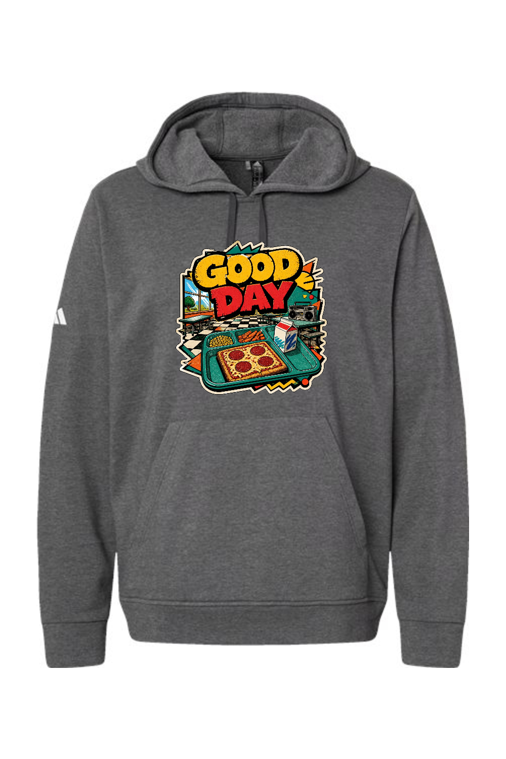 Adidas Fleece Hooded Sweatshirt: GOOD DAY