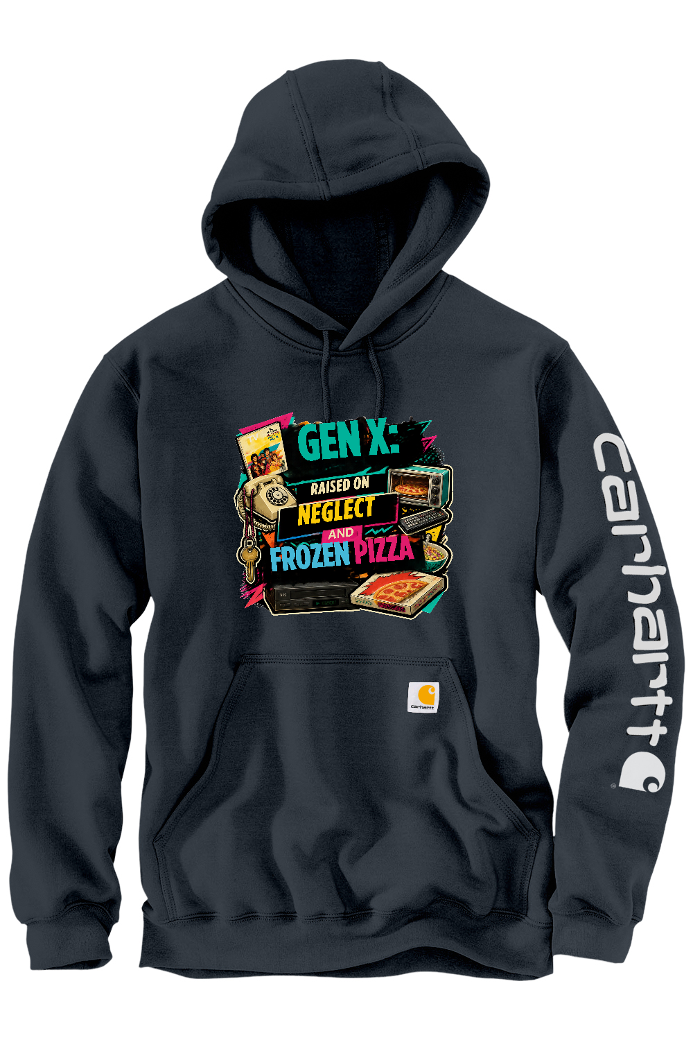 Carhartt Midweight Hooded Sweatshirt: GEN X Raised on neglect and frozen pizza