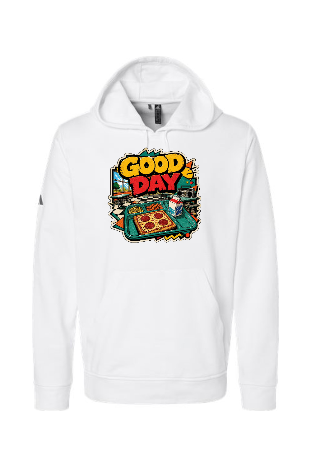 Adidas Fleece Hooded Sweatshirt: GOOD DAY